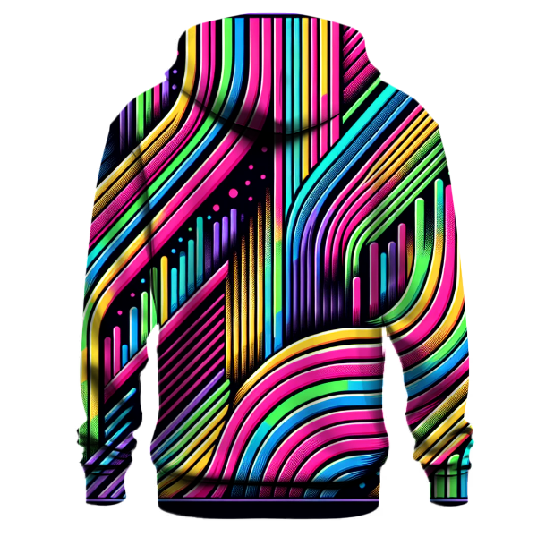 Vibrant Neon Stripes Hoodie