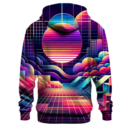 Vibrant 80s Retro Wave Hoodie