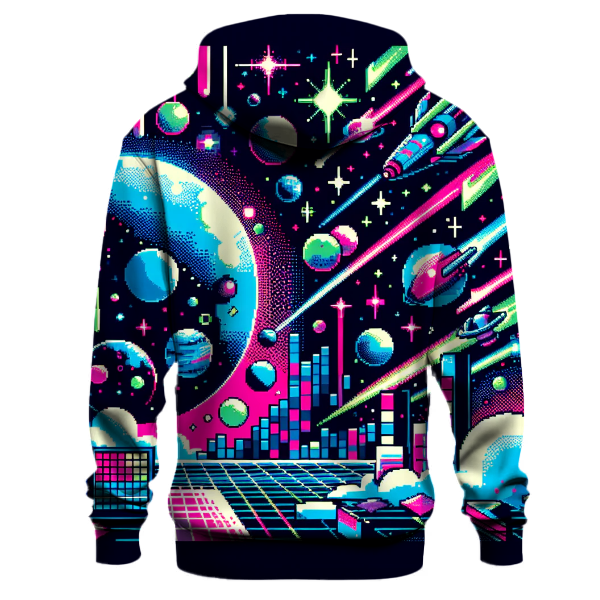 Vibrant Pixel Galaxy Hoodie