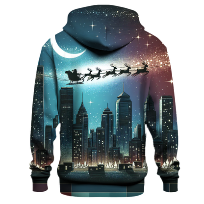 Santas Sleigh Ride Skyline Hoodie