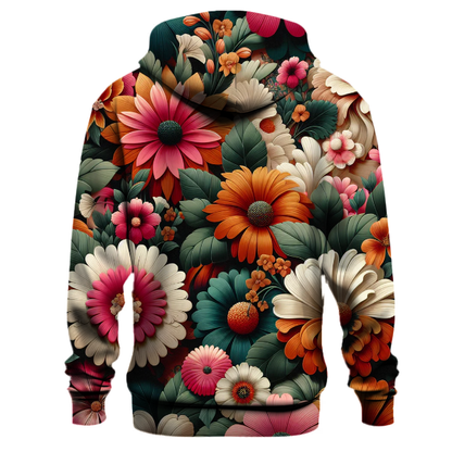 Vibrant 70s Floral Hoodie