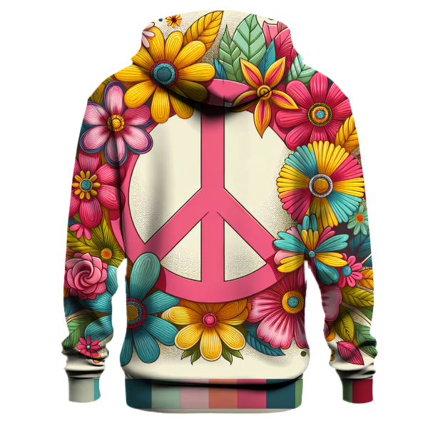 Vibrant Peace Flowers Hoodie