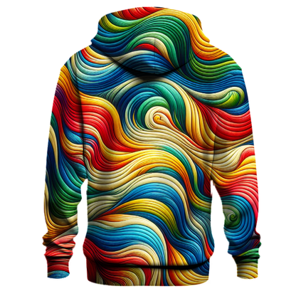 Whimsical Rainbow Wave Hoodie