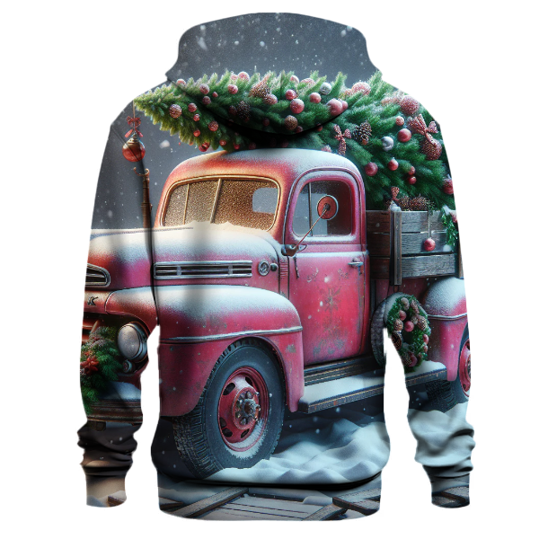 Vintage Truck Delivering Christmas Trees Hoodie