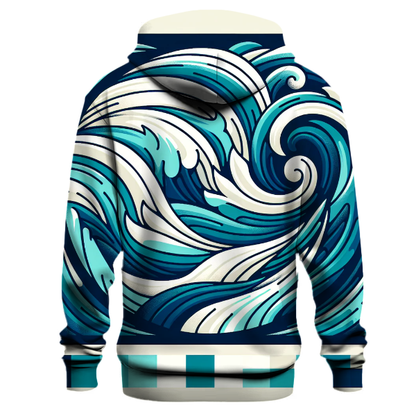 Turquoise Wave Tie-Dye Hoodie