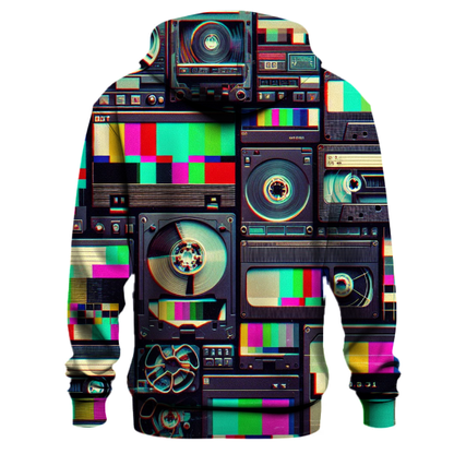 Vibrant VHS Glitch Hoodie