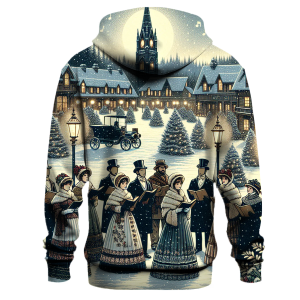 Vintage Carolers Illustration Hoodie