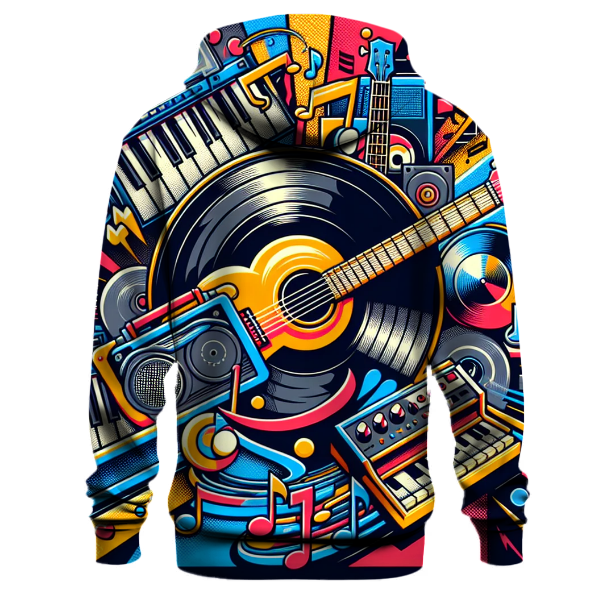 Vibrant 80s Music Icons Hoodie