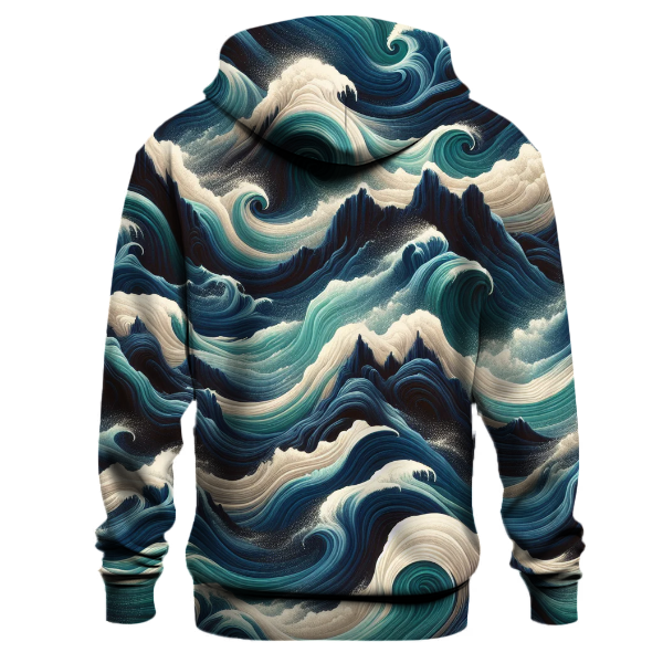 Abstract Ocean Wave Tie-dye Design Hoodie