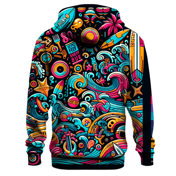 Vibrant 80s Wave Hoodie