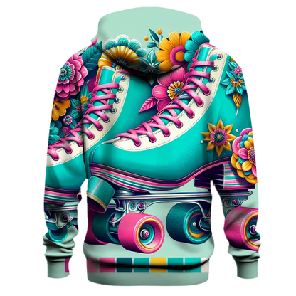 Vintage Roller Skates and Flowers Hoodie