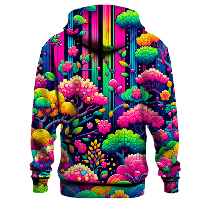 Vibrant Neon Forest Hoodie