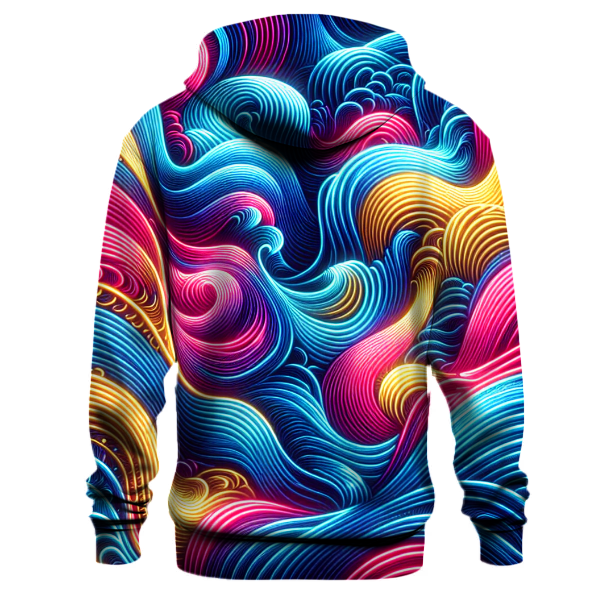 Vibrant Neon Waves Hoodie