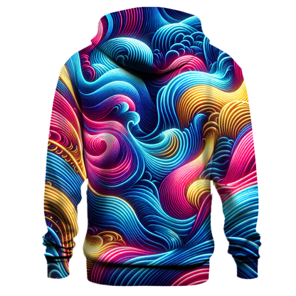 Vibrant Neon Waves Hoodie