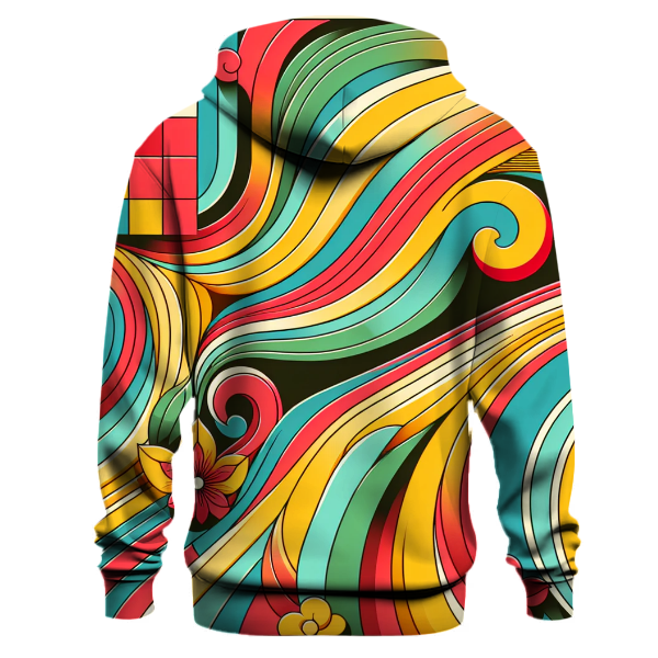 Vibrant 80s Floral Patterns Hoodie