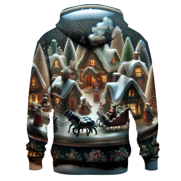 Whimsical Snow Globe Village Hoodie