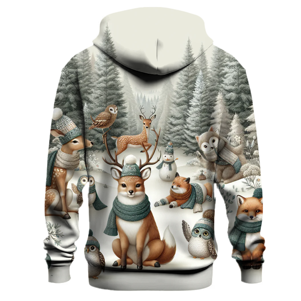 Frosty Forest Creatures Gathering Hoodie