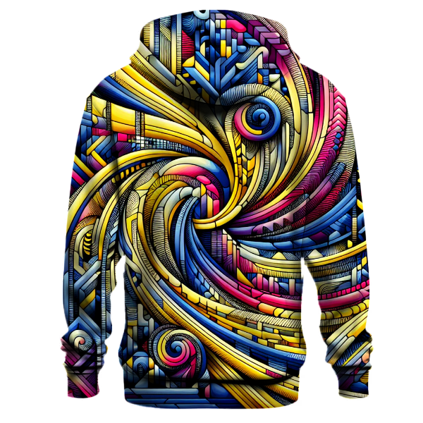 Vibrant Geometric Maze Hoodie