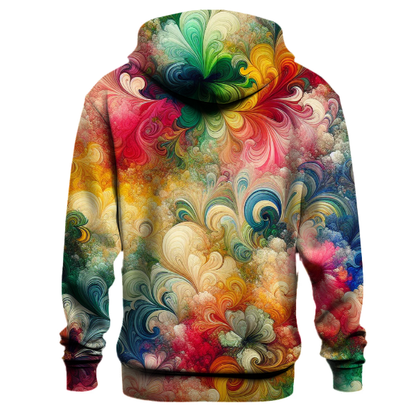 Whimsical Garden Tie-dye Design Hoodie