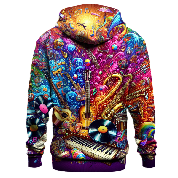 Vibrant Retro Music Icons Hoodie