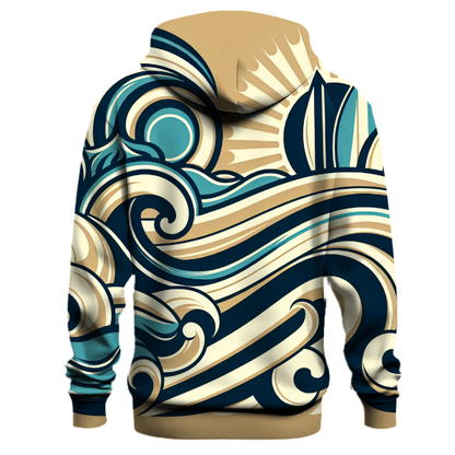 Vintage Surf Waves Hoodie