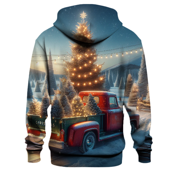 Vintage Christmas Truck with Tree Hoodie