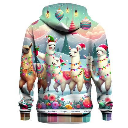 Whimsical Holiday Llamas Hoodie