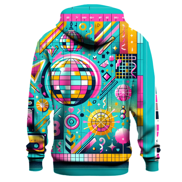 Vibrant 80s Party Hoodie