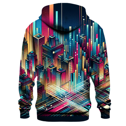 Techno Cityscape Design Hoodie