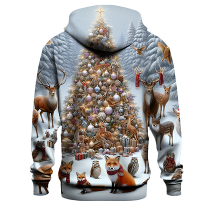 Woodland Creatures Christmas Gathering Hoodie