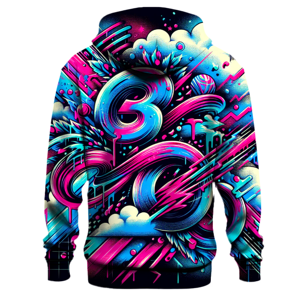 Vibrant 80s Splash Hoodie