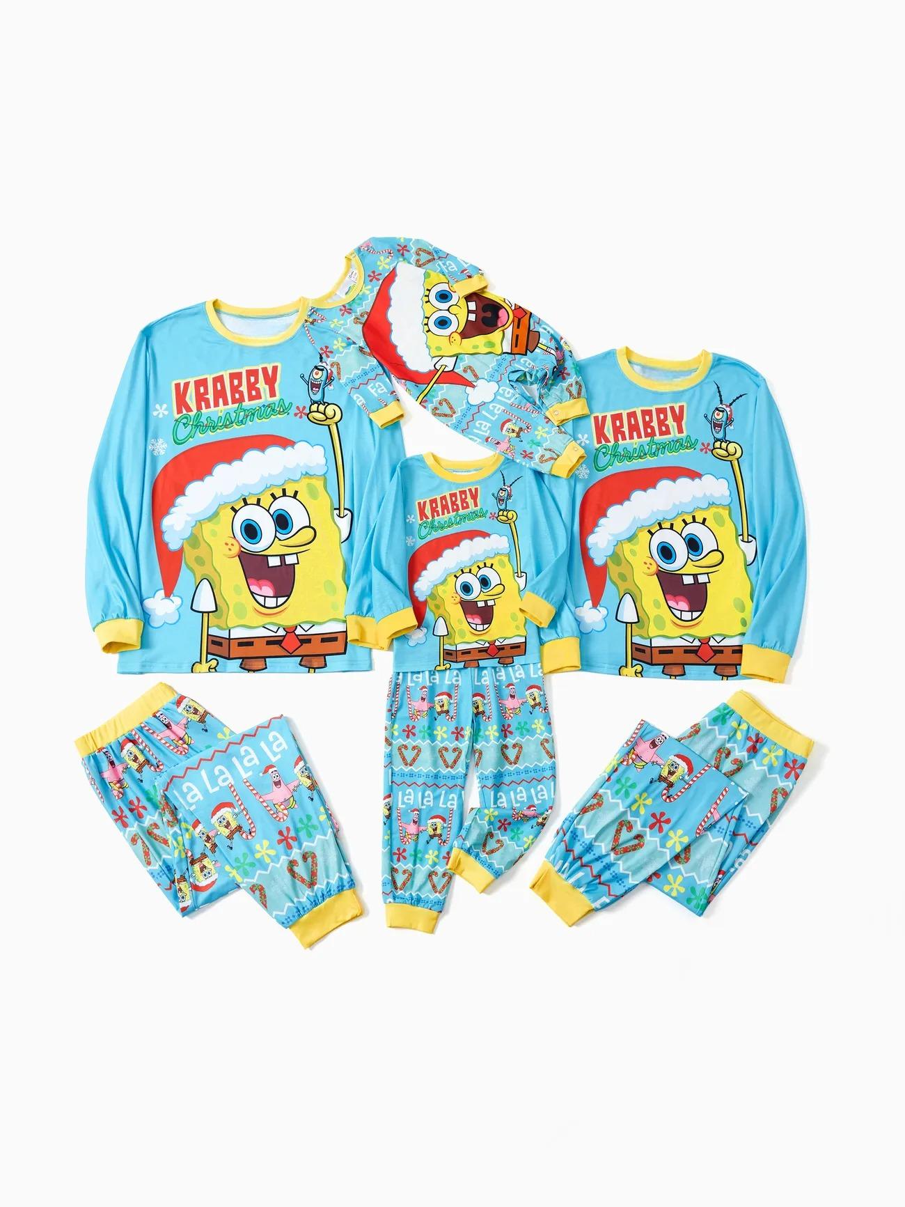 SpongeBob SquarePants Family Matching Christmas Print Pajama Set Baby