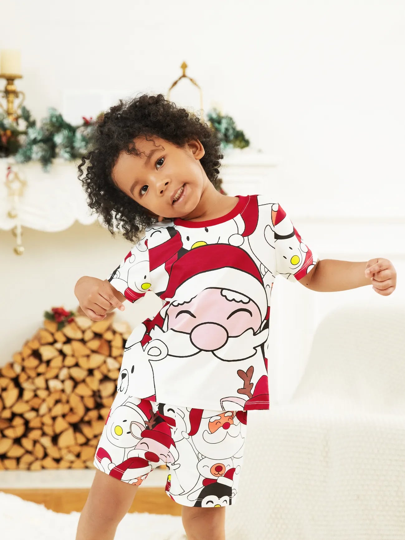 Christmas Pajama With Santa Family Matching Set Kids