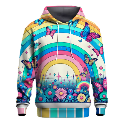 Whimsical Butterflies and Rainbows Hoodie