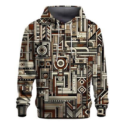 Vintage Geometric Maze Hoodie