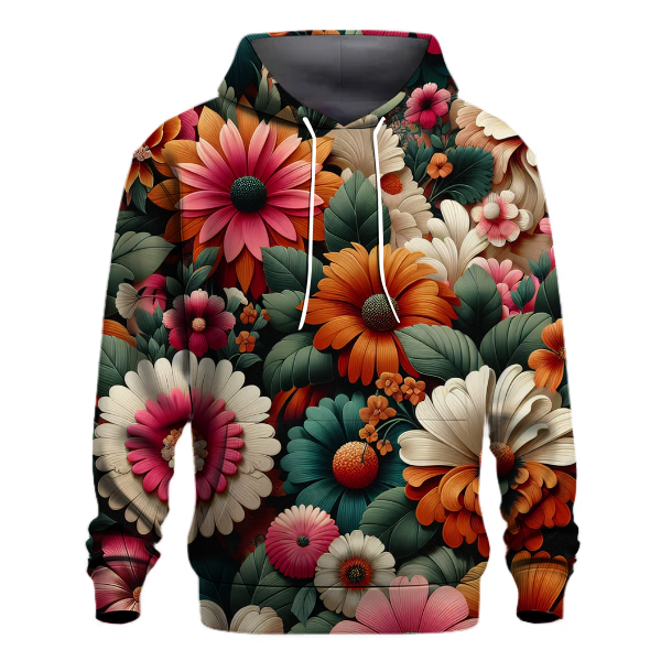 Vibrant 70s Floral Hoodie