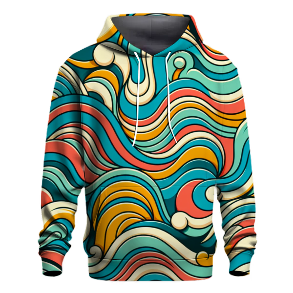 Vibrant 70s Waves Hoodie