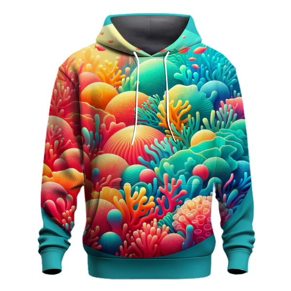 Vivid Coral Reef Gradient Hoodie