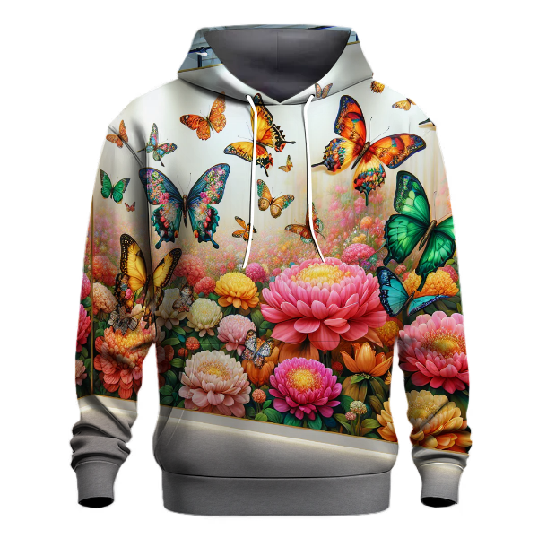 Whimsical Butterflies and Flowers Hoodie