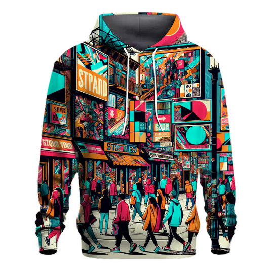 Vibrant Urban Street Life Hoodie