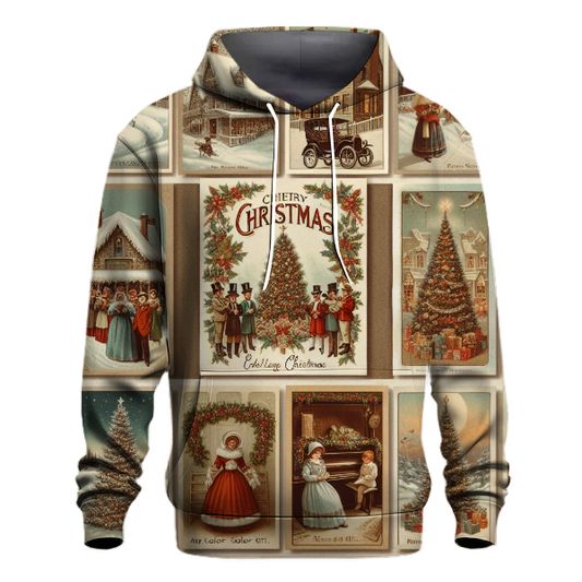 Vintage Christmas Postcard Collage Hoodie