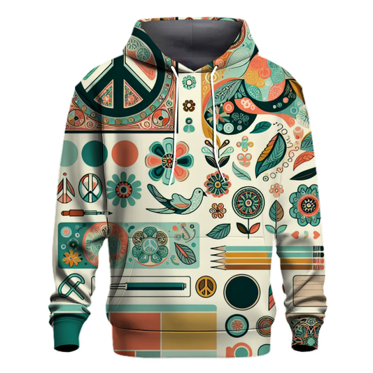 Vintage Peace Patchwork Hoodie