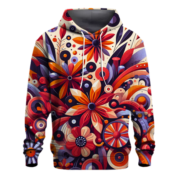 Vibrant Abstract Flowers Hoodie