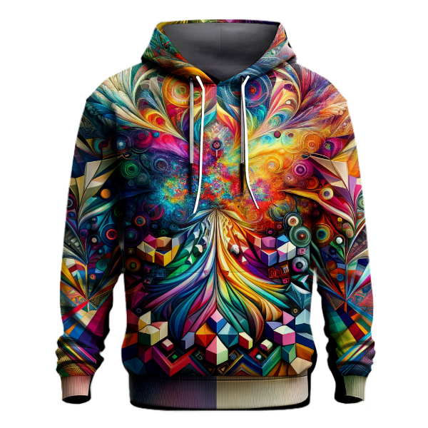 Vibrant Geometric Kaleidoscope Hoodie