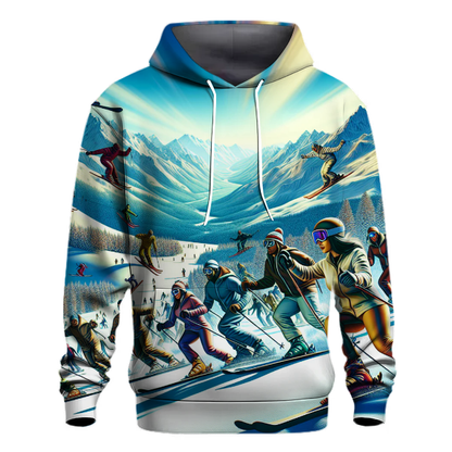 Skiing Snow Adventure Hoodie