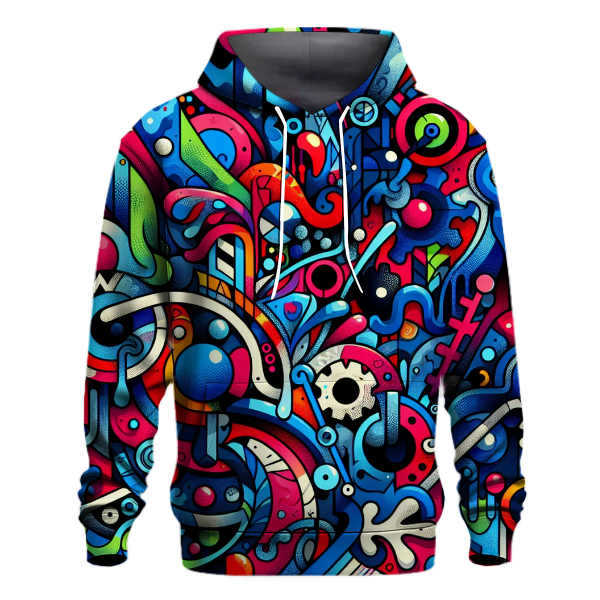 Vibrant Retro Graffiti Hoodie