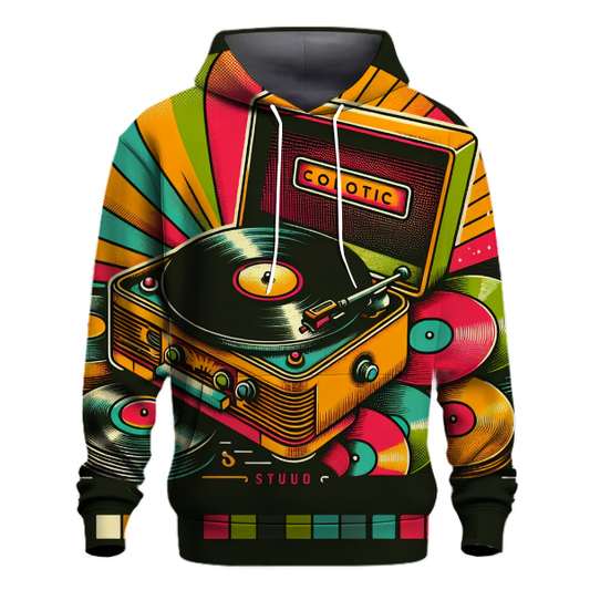 Vintage Record Player Design Hoodie