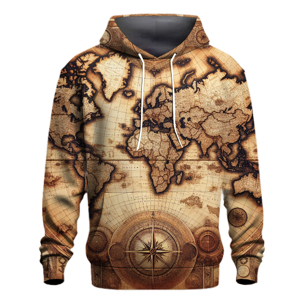 Vintage Traveler Map Hoodie