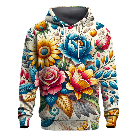 Whimsical Floral Paradise Hoodie