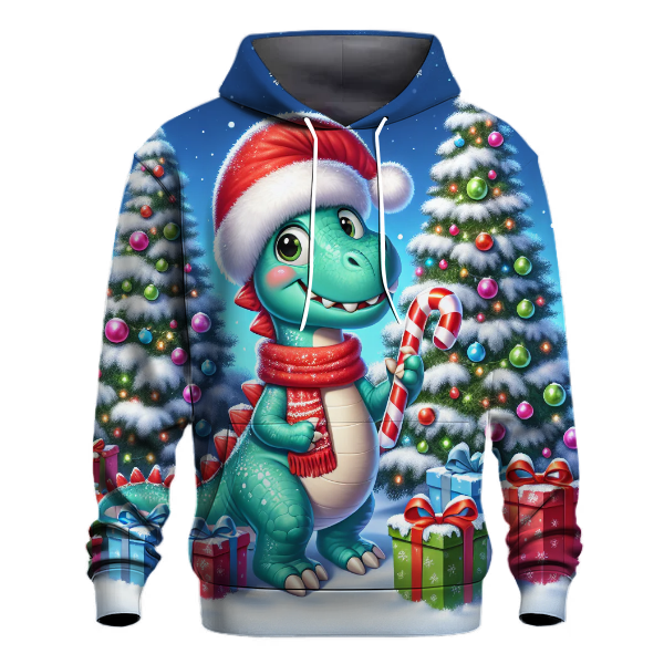 Whimsical Christmas Dino Hoodie